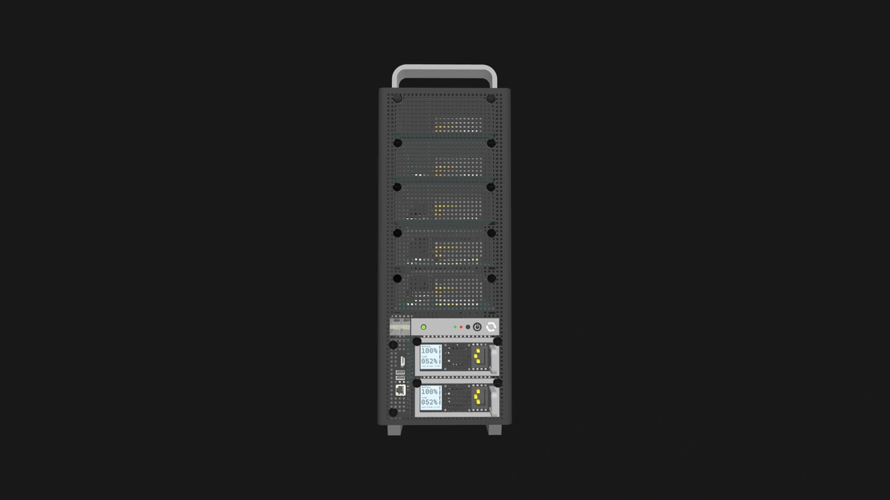 Five-node OpenSFF concept system with combo PSU-UPS modules