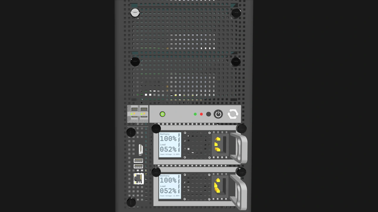 Five-node OpenSFF concept system UPS-PSU close up
