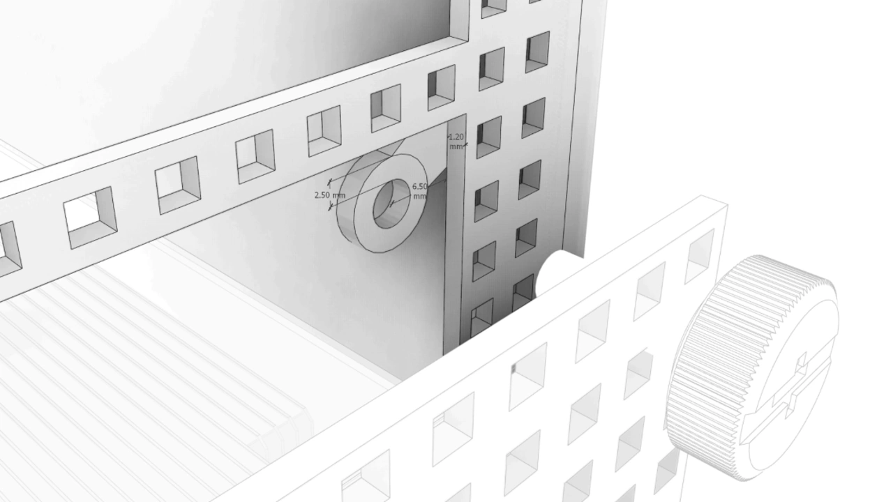 An M4 retention point in an OpenSFF Enclosure.