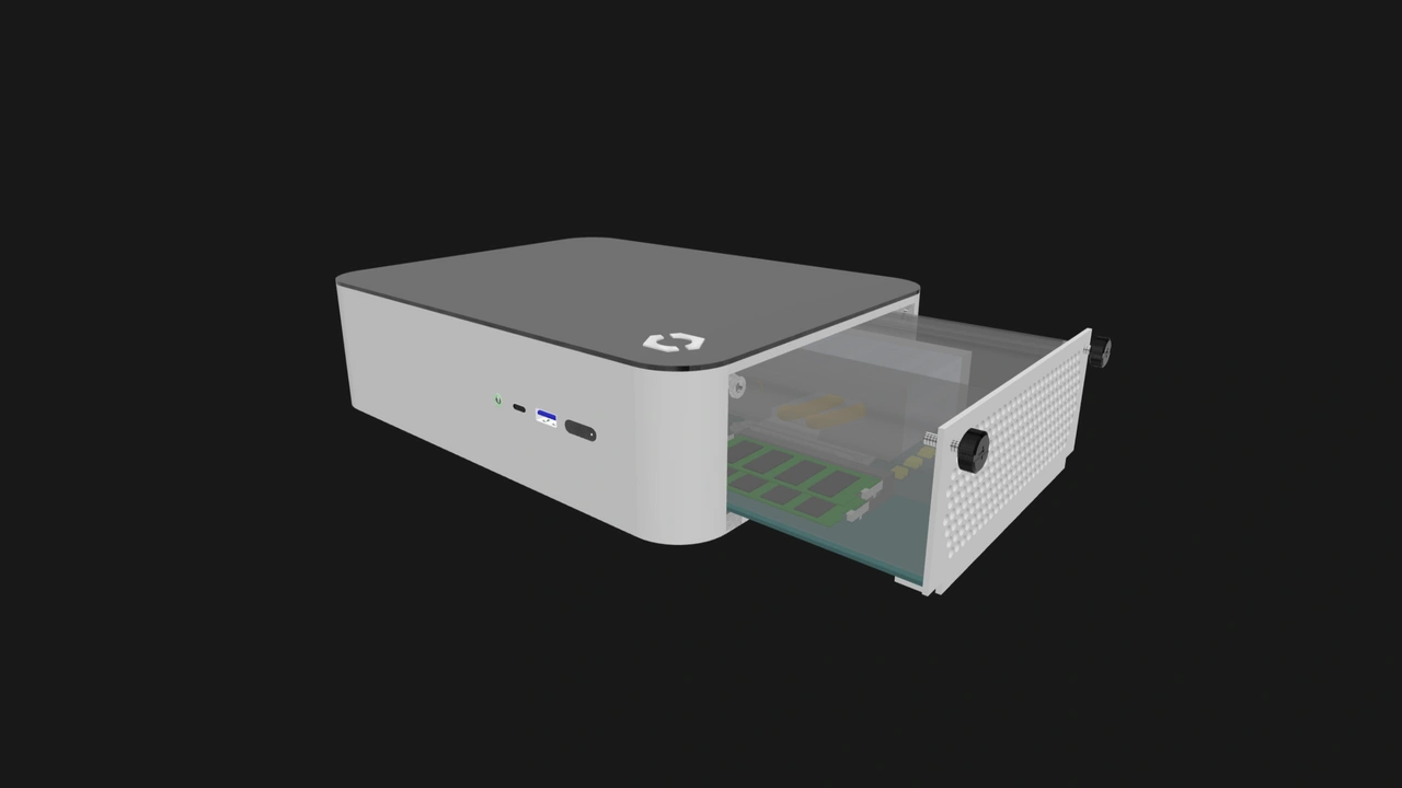 Compute Node partially inserted into single-slot Enclosure