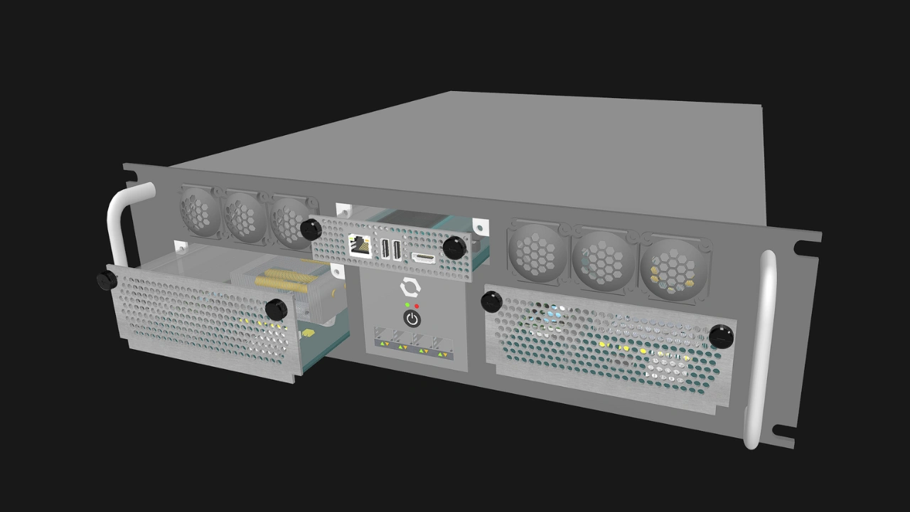 Management Module partially inserted into Enclosure