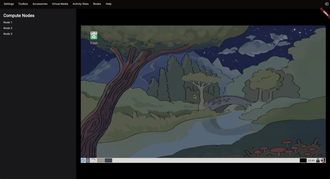 Management Module node selection interface