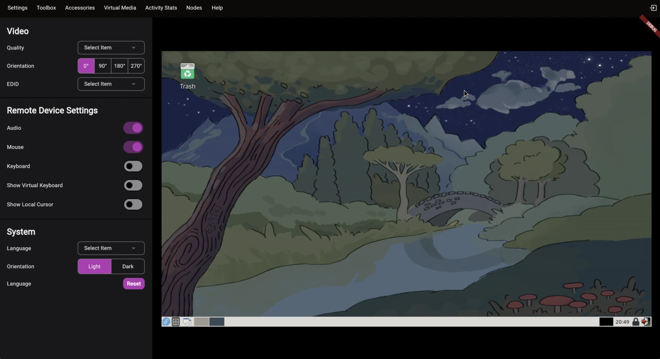 Management Module IP-KVM interface
